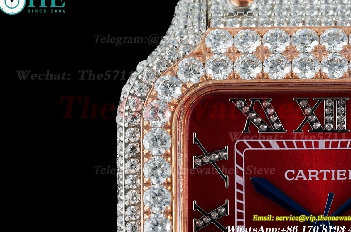 RG 40mm SS Red Santos MY9015 Mens SS Dial XL 100 AMG 0129